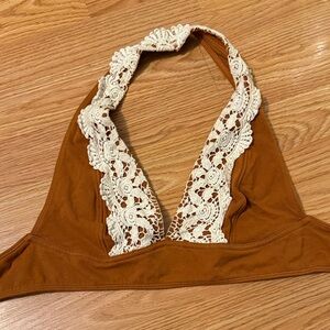 Urban Outfitters Brown Top with Cream Trim
